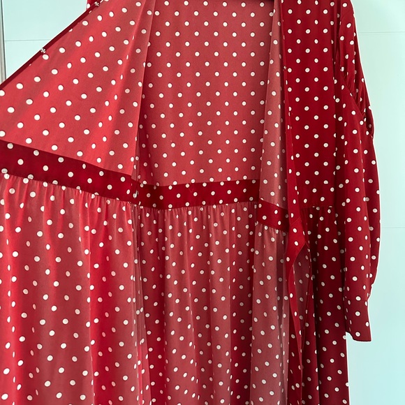 Vintage Stile Benetton Long Red Polka Dot Dress - Italy & Korea Collab Size 6 - Picture 7 of 9